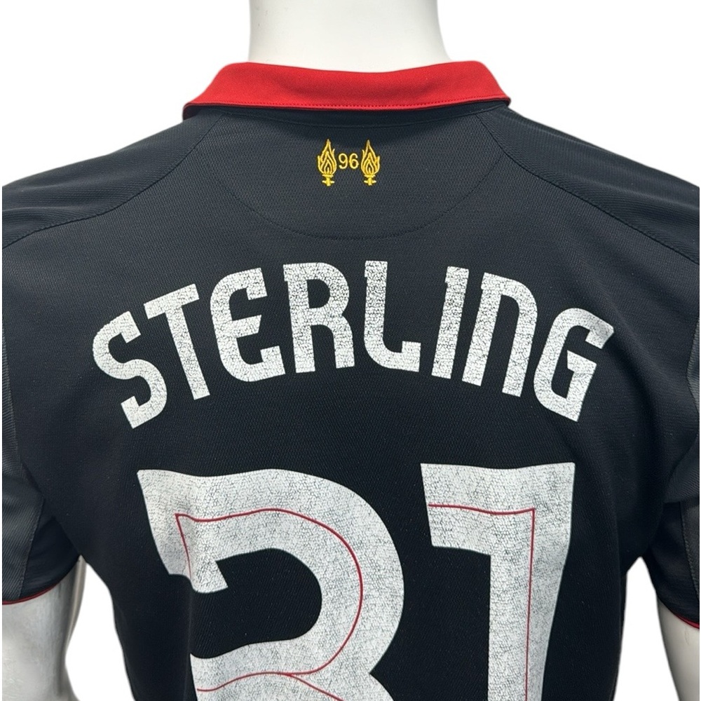 Liverpool LFC Raheem Sterling 2014-2015 Black Red Third Warrior Jersey Size MD - Picture 12 of 16